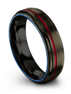 Solid Wedding Ring for Man Bands Tungsten Gunmetal Band Plain Wedding Rings 6mm - Charming Jewelers