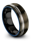 Male Wedding Bands Gunmetal Plated Men Bands Tungsten Bands Sets for Lady - Charming Jewelers