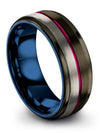Gunmetal Wedding Ring Band Wedding Ring Tungsten Carbide 8mm Parents Matching - Charming Jewelers