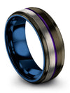 Promise Band Sets for Boyfriend and Her Gunmetal Purple Ladies Gunmetal - Charming Jewelers