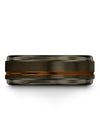 Gunmetal Copper Wedding Rings Sets for His and Fiance Tungsten Bands Engrave - Charming Jewelers