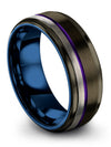 Womans Wedding Band Gunmetal Tungsten Engagement Rings for Female Matching - Charming Jewelers