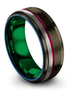 Male Gunmetal and Gunmetal Wedding Bands Ring Tungsten Personalized Set 40 Year - Charming Jewelers