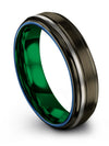 Gunmetal Wedding Bands Female Tungsten Carbide Rings for Men Gunmetal 6mm - Charming Jewelers