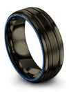 Wedding Bands Gunmetal Mens Ladies Promise Rings Tungsten Wife and Girlfriend - Charming Jewelers