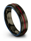 Solid Gunmetal Wedding Band Set for Wife and Husband Tungsten Promise Bands - Charming Jewelers