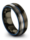 8mm Gunmetal Wedding Band for Mens 8mm Tungsten Rings Professor Matching Womans - Charming Jewelers