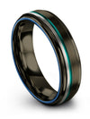 Guy Gunmetal Teal Promise Ring Tungsten Bands Sets Promise Band for Girlfriend - Charming Jewelers
