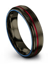 Guy Wedding Ring Comfort Fit Tungsten Bands for His and Him Gunmetal Black Band - Charming Jewelers
