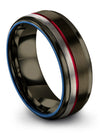 Male Tungsten Gunmetal Wedding Bands Special Edition Ring Gunmetal Ring Sets - Charming Jewelers