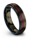Tungsten Carbide Guy Wedding Bands Gunmetal Teal Tungsten Carbide Rings for Man - Charming Jewelers