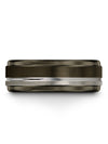 Solid Wedding Ring Tungsten Band Natural Finish Gunmetal Woman&#39;s Large Rings - Charming Jewelers
