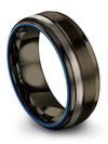 Gunmetal Promise Rings for Couple 8mm Tungsten Carbide Bands Matching Best - Charming Jewelers