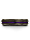 Guy Wedding Ring Comfort Fit Tungsten Bands for His and Him Gunmetal Purple - Charming Jewelers