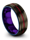 Female Promise Rings 8mm Black Line Tungsten Bands for Ladies Customized - Charming Jewelers