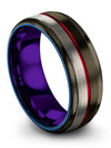 Nice Promise Band Tungsten Carbide Ring for Guys Gunmetal 8mm Band for His - Charming Jewelers