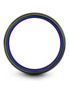 Plain Wedding Rings Man Tungsten Purple Line Bands Man Tungsten Band Coupled - Charming Jewelers