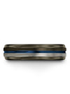 Man Gunmetal and Blue Wedding Bands Wedding Band Tungsten Set for Husband - Charming Jewelers