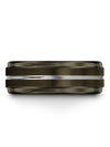 Metal Promise Band Gunmetal Grey Tungsten Cute Engagement Lady Ring for Male - Charming Jewelers