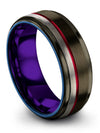 Wedding Set Gunmetal 8mm Gunmetal Tungsten Ring for Male Fiance Promise Bands - Charming Jewelers