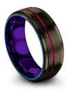 8mm Anniversary Ring for Men&#39;s Gunmetal Tungsten Band Gunmetal Wife and Him - Charming Jewelers