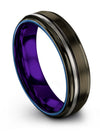 Gunmetal and Black Wedding Bands Gunmetal Tungsten 6mm Personalized Band - Charming Jewelers