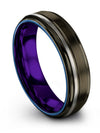 Tungsten and Gunmetal Promise Rings for Guys One of a Kind Wedding Rings 6mm 25 - Charming Jewelers