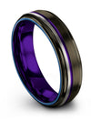Gunmetal Tungsten Anniversary Ring Tungsten Band for Lady Brushed Couples - Charming Jewelers