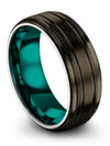 Female Carbide Promise Band Tungsten Rings for Men Custom Gunmetal Engagement - Charming Jewelers