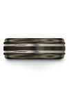 Metal Promise Band Gunmetal Tungsten Carbide Ring for Mens 8mm Gunmetal Bands - Charming Jewelers