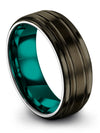 Gunmetal Engagement Promise Band Set Tungsten Promise Bands for Men Matching - Charming Jewelers