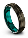 Wedding Ring for Husband and His Gunmetal Tungsten Carbide Wedding Band Sets - Charming Jewelers