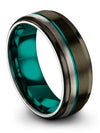 Tungsten Wedding Rings Male Gunmetal 8mm Tungsten Carbide Wedding Bands Father - Charming Jewelers
