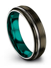 Guy Wedding Ring Black and Gunmetal Tungsten Gunmetal Black Rings Husband - Charming Jewelers