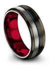Metal Wedding Ring Gunmetal Tungsten Rings 8mm Couples Jewelry for Him and Wife - Charming Jewelers