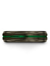 Tungsten Anniversary Ring Male Gunmetal Green Special Edition Bands Cute Couple - Charming Jewelers