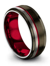 Brushed Wedding Ring Woman&#39;s Tungsten Carbide Step Flat Rings for Men&#39;s Midi - Charming Jewelers