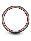 Brushed Wedding Ring Woman&#39;s Tungsten Carbide Step Flat Rings for Men&#39;s Midi - Charming Jewelers