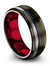 Wedding Rings Womans and Woman&#39;s Tungsten Carbide Bands 8mm Gunmetal Rings - Charming Jewelers