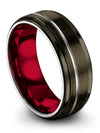 Couples Gunmetal Anniversary Ring Sets Tungsten Bands Natural Unique Band Sets - Charming Jewelers