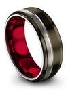 Brushed Gunmetal Promise Ring Wedding Rings for Husband Tungsten Cute Rings Set - Charming Jewelers