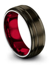 Gunmetal Anniversary Ring Men Wedding Rings for Woman&#39;s Tungsten Gunmetal - Charming Jewelers