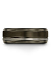 Gunmetal Wedding Rings Set for Man Engraved Tungsten Couples Band Christmas - Charming Jewelers