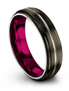 Lady Wedding Band Ring Tungsten and Gunmetal Bands for Lady Unique Ring Guys - Charming Jewelers