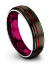 Gunmetal Matte Wedding Band Male Tungsten Wedding Rings for Men 6mm Ninth Lady - Charming Jewelers