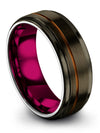 Tungsten Matching Anniversary Ring for Couples Brushed Gunmetal Tungsten Mens - Charming Jewelers