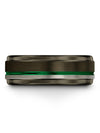 Wedding Engagement Men&#39;s Rings Tungsten Bands for Guy Grooved Cute Gunmetal - Charming Jewelers