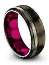 Anniversary Ring Set Gunmetal Tungsten Wedding Bands for Male Gunmetal Plated - Charming Jewelers