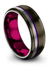 Womans Tungsten Gunmetal Purple Wedding Ring Girlfriend and Him Wedding Ring - Charming Jewelers