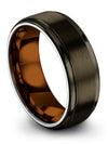 Pure Gunmetal Wedding Rings Brushed Gunmetal Tungsten Ring Simple Gunmetal - Charming Jewelers
